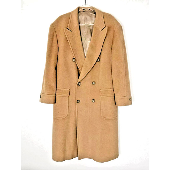 VTG Polo University Ralph Lauren Mens 46 R Camel Double Breasted Martingala Coat